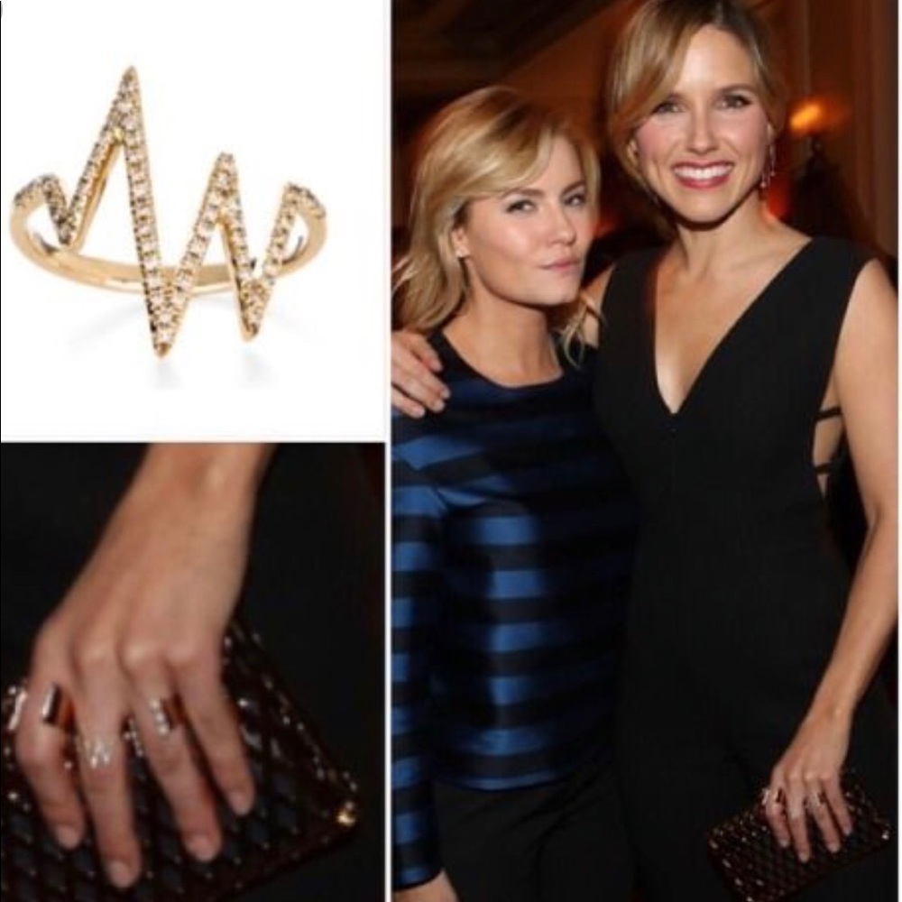 EF Collection Exaggerated Zig Zag Ring Size 7